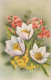 FLOWERS Vintage Ansichtskarte Postkarte CPA #PKE665.DE - Fleurs