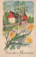 OSTERN FLOWERS Vintage Ansichtskarte Postkarte CPA #PKE289.DE - Pâques