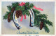 Neujahr Weihnachten PFERDSHOE Vintage Ansichtskarte Postkarte CPSMPF #PKD711.DE - Nouvel An