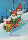 Neujahr Weihnachten GNOME Vintage Ansichtskarte Postkarte CPSM #PBL747.DE - Nieuwjaar