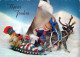 WEIHNACHTSMANN SANTA CLAUS Neujahr Weihnachten HIRSCH Vintage Ansichtskarte Postkarte CPSM #PBB168.DE - Kerstman