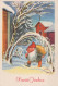 BABBO NATALE Buon Anno Natale Vintage Cartolina CPSMPF #PKG327.IT - Santa Claus