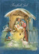 Vergine Maria Madonna Gesù Bambino Natale Religione Vintage Cartolina CPSM #PBP660.IT - Vierge Marie & Madones