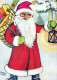 BABBO NATALE Buon Anno Natale Vintage Cartolina CPSM #PBL545.IT - Santa Claus