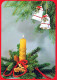 Buon Anno Natale CANDELA Vintage Cartolina CPSM #PBA218.IT - Año Nuevo