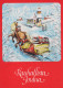 Buon Anno Natale CAVALLO CHIESA Vintage Cartolina CPSM #PAY296.IT - Año Nuevo