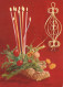 Buon Anno Natale CANDELA Vintage Cartolina CPSM #PAW104.IT - Neujahr