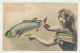 Carte Fantaisie Femme -  Poisson D'Avril  - Phototypie BERGERET - Bergeret