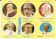 Cartolina Papi Vedute Vedutine Papa Pio XI Pio XII Giovanni XXIII Paolo VI Giovanni Paolo I Giovanni Paolo II (v.retro) - Papes