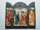 Cartonnage Religieux Triptyque Scène Religieuse JESUS MARIE  EVEQUE Haut 13 Cm Env Long 14,5 Cm Env - Godsdienst & Esoterisme