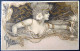 CPA Litho PRECURSEUR  FOND NOIR ET Dorure Art Nouveau Illustrateur Femme Fille NYMPHE BOUGIE  1902 - Voor 1900