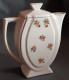 Cafetière En Faïence, Blanche Motif Petites Fleurs Années 50/60 - Andere & Zonder Classificatie