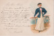 BELGIUM - Chromo Vignette & Undivided Rear. VG Postmarks Including GAND 1901 - Young Lady - Mode