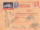 CARTE REMBOURSEMENT BESANCON 1953 RETOUR + TAXE 25F CHAMBORD + GANDON 5+12F POUR HAGUENAU - 1859-1959 Cartas & Documentos