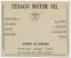 Postal Cheque Cover Belgium 1932 Texaco Motor Oil - Autres & Non Classés