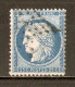 1873 - Cérès 25c.bleu (type II) GC - YT 60B (cote 50€) - 1871-1875 Cérès