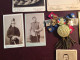 Joli Lot Photos Sur Carton Militaire OFFICIERS UNIFORMES + Médaille Bon Pour Le Service 1924 - War, Military