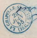 LAS. 29 JUIN 1855. CACHET BLEU LA CHAPELLE-ST DENIS. TAXE 15c. SEINE. POUR PARIS - 1849-1876: Klassik