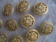 Ancien - 13 Boutons En Laiton Ajouré 2,3 Mm Et 1,6 Mm Art Nouveau - Buttons