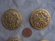 Ancien - 4 Gros Boutons En Laiton Ajouré 3,5 Mm Art Nouveau - Buttons