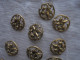 Delcampe - Ancien - 15 Boutons En Laiton Ajouré 2,1 Mm Fleurs Volutes Art Nouveau - Buttons