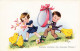 Illustrateur Illustration Jim Patt Courons Souhater Des Joyeuses Paques Poussins Easter Enfants - Autres & Non Classés