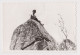 Shirtless Young Man Sitting On Big Rock, Odd Scene, Vintage Orig Photo 12.6x8.5cm. (60573) - Persone Anonimi