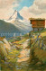 13767091 Matterhorn Mont Cervin 4478m VS Panorama Kuensterkarte  - Other & Unclassified