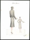 Modeentwurf Art Deco 1930, Modeles Manteaux, Model Im Mantel Mit Muster, Lithographie Atelier Bachwitz, Wien  - Litografia