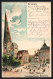 Lithographie Bremen, Kaiser-Wilhelmsplatz Mit Liebfrauenkirche, Reklame Für Gebr. Nielsen, Reisstärke-Fabrik  - Bremen