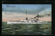 AK SMS Helgoland Auf Hoher See Macht Volle Fahrt  - Warships