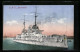 AK Kriegsschiff SMS Rheinland, Bugansicht  - Guerra