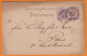 Allemagne  Entier 5p + Complément 5p Sur CPA De FRANKFURT Pour  Paris 1877 - Tarjetas