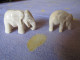 Merveilleux "duo D'éléphants, Père Et Fils" Sculpté/taillé - Arte Africano
