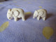 Merveilleux "duo D'éléphants, Père Et Fils" Sculpté/taillé - African Art