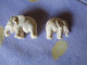 Merveilleux "duo D'éléphants, Père Et Fils" Sculpté/taillé - Arte Africano