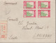 1932. NIGER. Fine Registered Cover To Lausanne, Suisse With 4block 1F Fort Zinder Cancelled ZI... (MICHEL 46) - JF545403 - Used Stamps