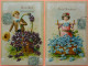 LOT DE 2 CARTES GAUFREES GARCON FILLE FLEURS - SCANS RECTO VERSO-16 - Otros & Sin Clasificación