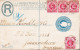 1906. NATAL. Edward VII. 1 D In 3stripe + Single On NATAL REGISTRATION FOUR PENCE REGISTERED LETTER (fold)... - JF545418 - Natal (1857-1909)