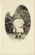 CARTE PHOTO NON IDENTIFIEE UNE PETITE FILLE EN ROBE DANS LE JARDIN PRÉNOMMÉE MARGUERITE - To Identify