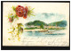 Blumen-AK Rose / Hafenlandschaft, GNARRENBURG 8.4.1901 Nach VEGESACK 9.4.01 - Sonstige & Ohne Zuordnung