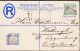 1902. FEDERATED MALAY STATES 5c Registered Envelope Tiger Motive  To Switzerland Uprated ... (Michel 19 + 15) - JF544632 - Federated Malay States