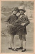 ENFANTS - Portraits - Deux Petites Filles - Tenant Des Une Branche D'herbe Dans Leurs Mains - Carte Postale Ancienne - Ritratti