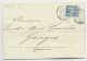 SAGE 15C PERFORE A.R. LYON DEPART 1886 LETTRE TEXTE AYNARD & RUFFER LYON ET LONDRES PEU COMMUN - Storia Postale