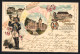 Lithographie Regensburg, Neues Fürstl. Palais, Schloss Taxis, Freisinger Hof  - Regensburg