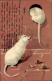 Gaufré Lithographie Zwei Weiße Ratten, Mäuse, Mauseloch - Sonstige & Ohne Zuordnung