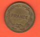 2 Francs 1944 Francia France Libre Bronze Coin War Currency - 2 Francs