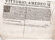 1681 VITTORIO AMEDEO 2 TASSA SUL VINO - Plakate