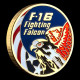 Delcampe - Pièce Médaille NEUVE Plaquée Or - US Air Force F-16 Fighting Falcon - Autres & Non Classés