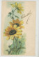 Illustrateur CATHARINA KLEIN - Jolie Carte Fantaisie Gaufrée Fleurs De Tournesol "Amitié " (embossed Card) - Klein, Catharina